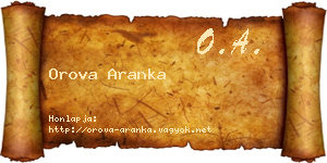 Orova Aranka névjegykártya