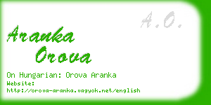 aranka orova business card